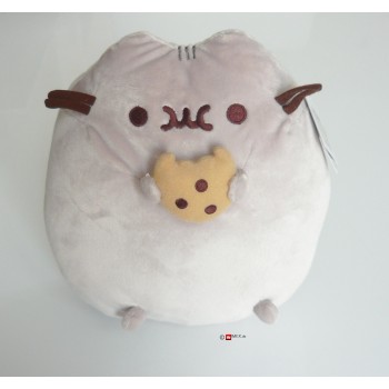 Pusheen the Grey Cat mit Cookie - Grau Katze 24x20x12cm Plüschtier Stofftier - 4048870